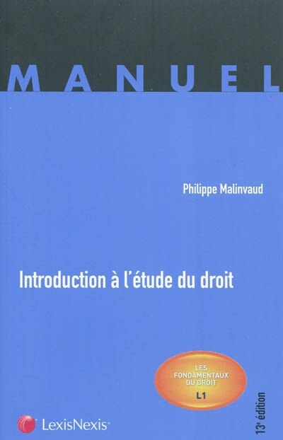 Front cover_Introduction à l'étude du droit