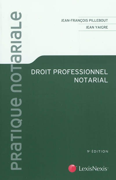 Front cover_Droit professionnel notarial