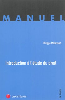 Front cover_Introduction à l'étude du droit