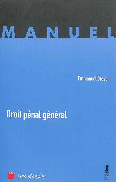 Front cover_Droit pénal général