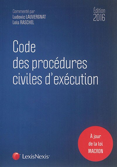 Front cover_Code des procédures civiles d'exécution