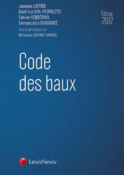 Front cover_Code des baux 2017