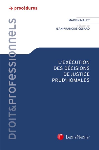 Front cover_L' exécution des décisions de justice prud'homales