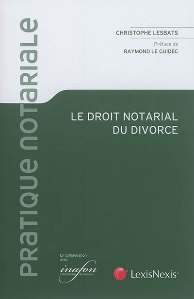 Couverture_Le droit notarial du divorce