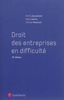 Front cover_Droit des entreprises en difficulté