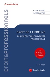 Front cover_Droit de la preuve : principes et mise en oeuvre processuelle