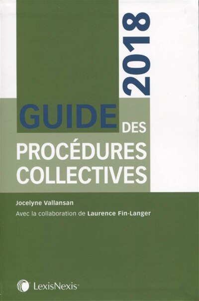 Front cover_Guide des procédures collectives : 2018