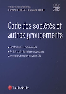 Couverture_Code des sociétés et autres groupements, édition 2019