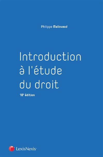 Front cover_Introduction à l'étude du droit