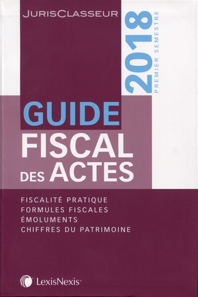 Front cover_Guide fiscal des actes
