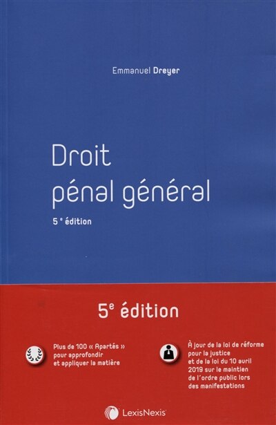 Front cover_Droit pénal général