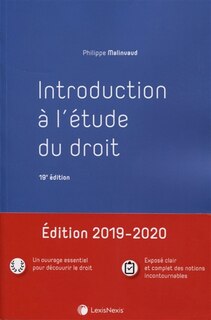 Front cover_Introduction à l'étude du droit