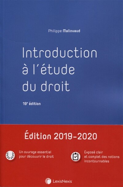 Front cover_Introduction à l'étude du droit