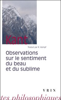 Front cover_Observations sur le sentiment du beau et du sublime