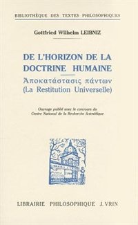 Front cover_De l'horizon de la doctrine humaine (1693) ; La Restitution universelle (1715)