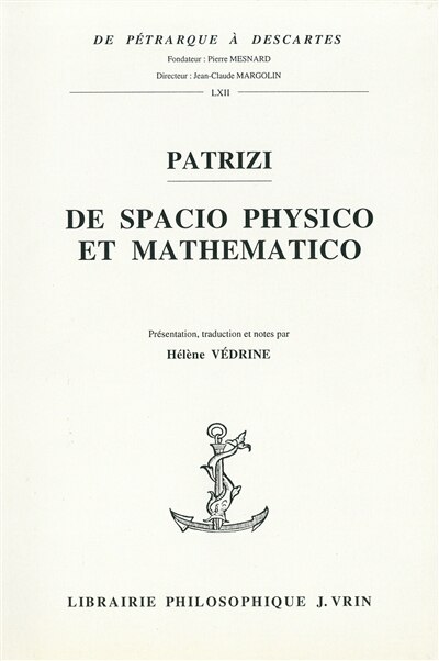 Front cover_De spacio physico et mathematico