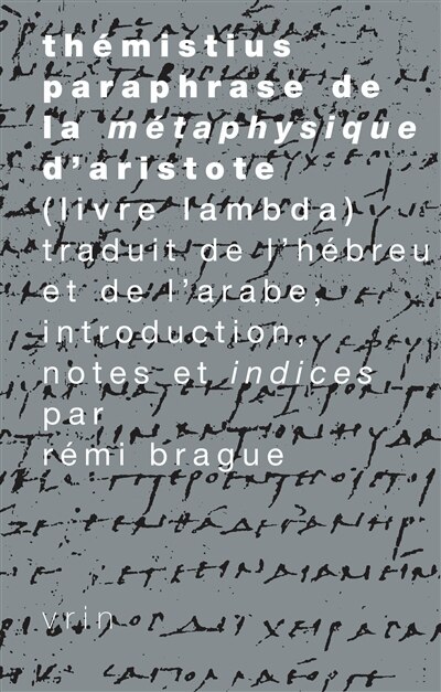 Couverture_Paraphrase de la Métaphysique d'Aristote