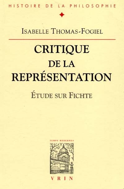 Front cover_Critique de la représentation