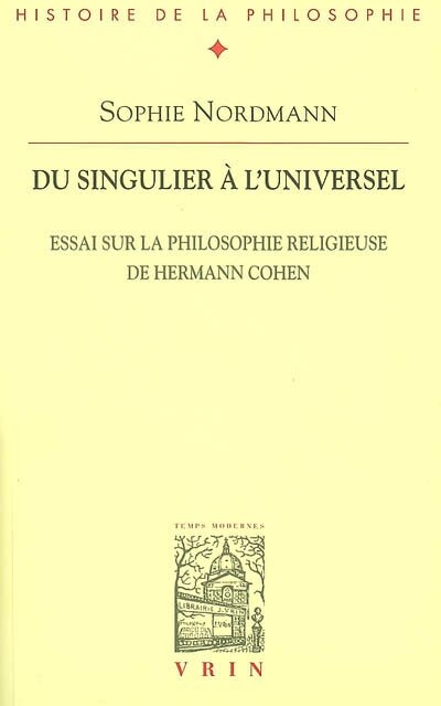 Front cover_Du singulier à l'universel