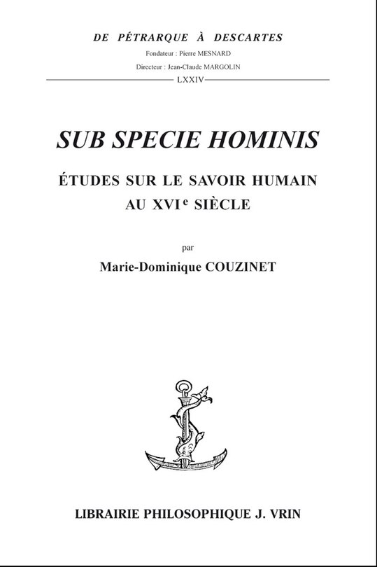 Front cover_Sub specie hominis