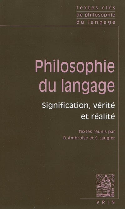 Front cover_Signification, vérité, réalité