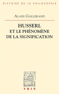 Couverture_Husserl et le ph&eacute;nom&egrave;ne de la signification