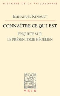 Couverture_Connaître ce qui est