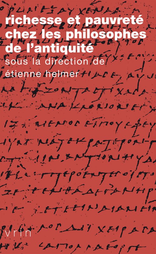 Couverture_Richesse et pauvreté chez les philosophes de l'Antiquité
