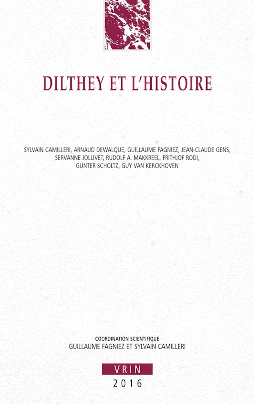 Front cover_Dilthey et l'histoire