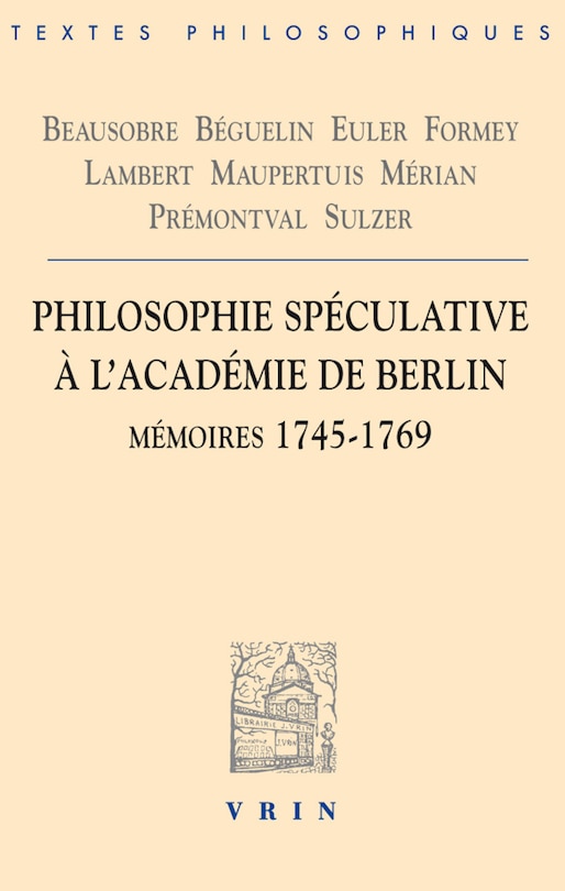 Couverture_Philosophie spéculative à l’Académie de Berlin