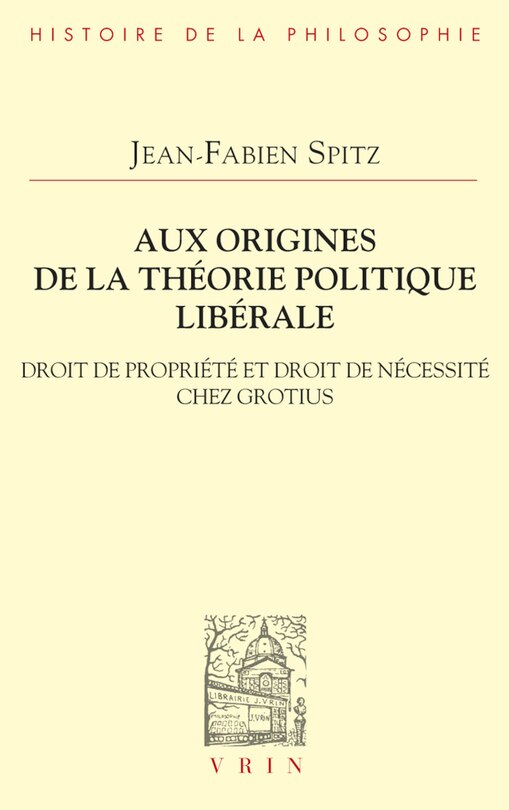 Front cover_Aux origines de la théorie politique libérale