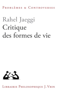 Front cover_Critique des formes de vie