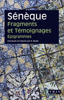 Front cover_Fragments et témoignages ; Epigrammes