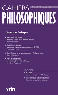 Front cover_Cahiers philosophiques, n°167. Lieux de l'utopie
