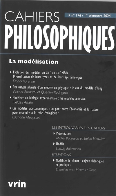 Couverture_Cahiers philosophiques, n&deg;176. La mod&eacute;lisation