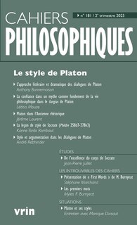 Couverture_Cahiers philosophiques, n°181. Le style de Platon