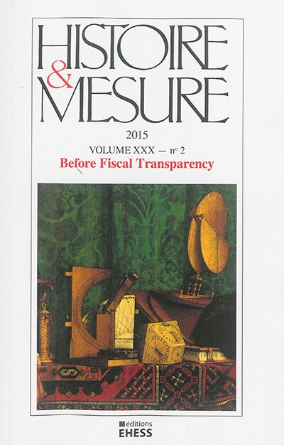 Front cover_Histoire & mesure, n&deg;30-2. Before fiscal transparency