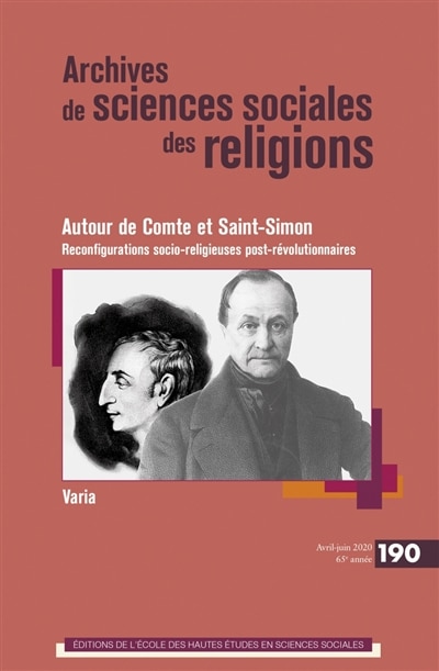 Front cover_Archives sciences sociales religions 190