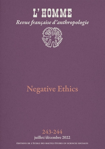 Front cover_Homme (L'), n°243-244. Negative ethics