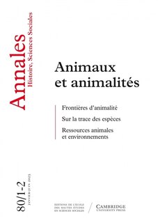 Couverture_Annales, n°1-2 (2025). Animaux et animalités : frontières d'animalité, sur la trace des espèces, ressources animales et environnements
