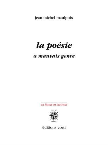 Couverture_La poésie a mauvais genre