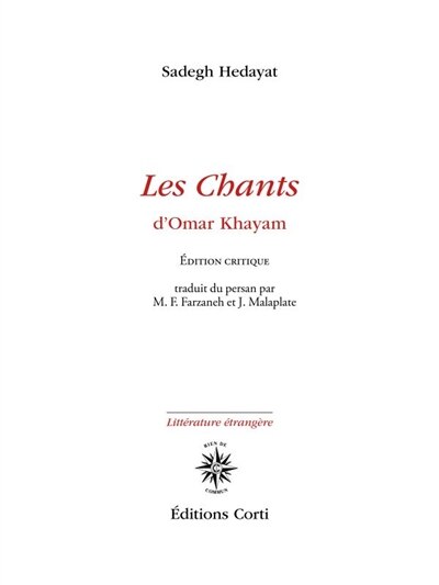 Front cover_Les chants d'Omar Khayam