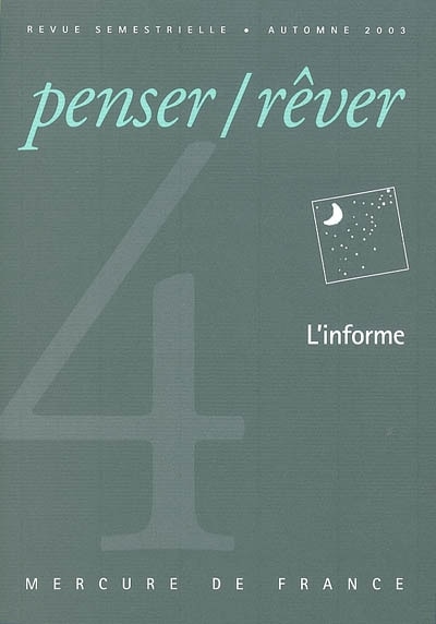Couverture_Penser rêver, n°4. L'informe