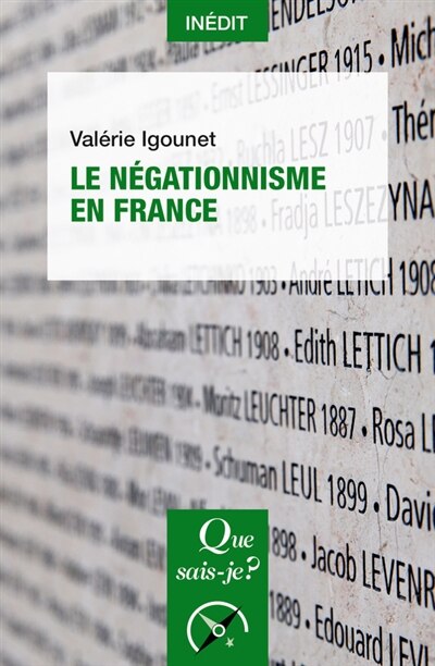 Front cover_Le négationnisme en France