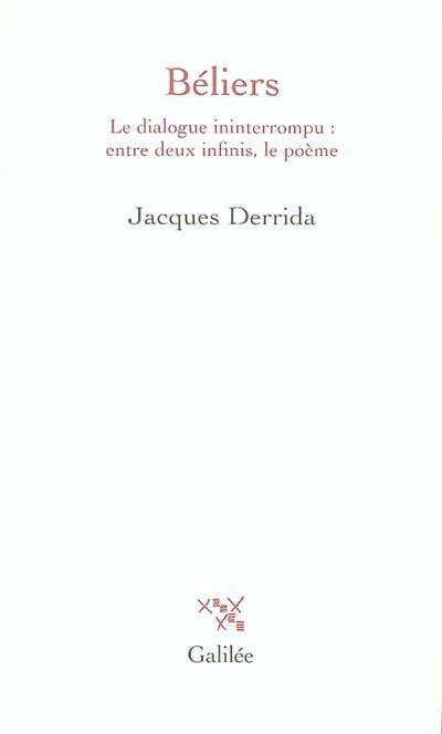 Front cover_Béliers : le dialogue ininterrompu, entre deux infinis, le poème