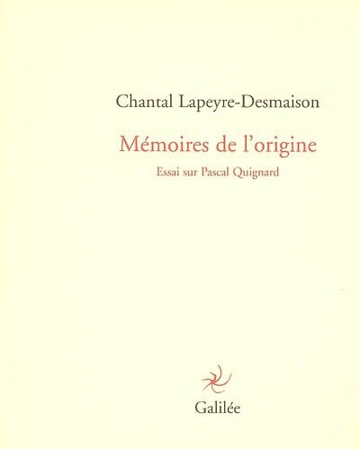 Front cover_M&eacute;moires de l'origine