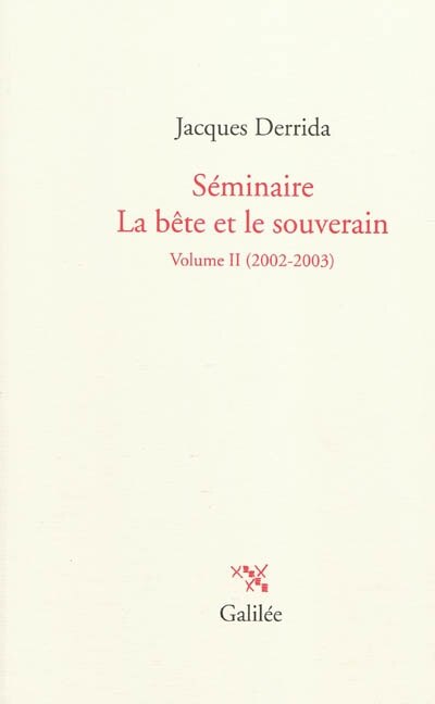 Front cover_Séminaire La bête et le souverain, Vol. 2. 2002-2003
