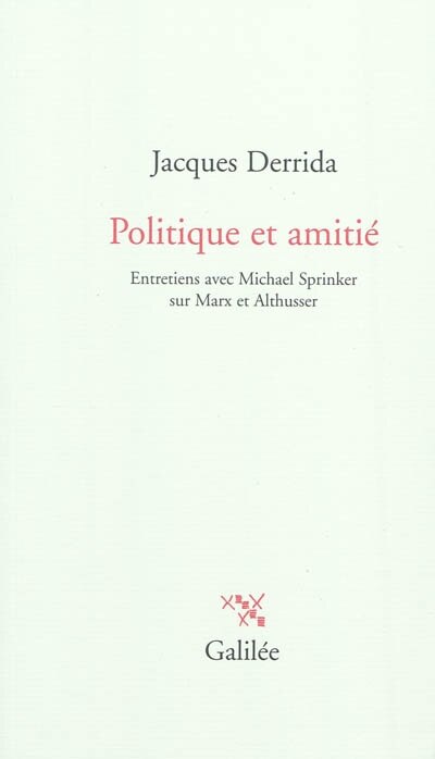 Front cover_Politique et amitié