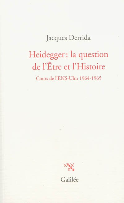 Front cover_Heidegger, la question de l'être et l'Histoire