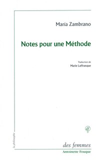 Front cover_Notes pour une méthode